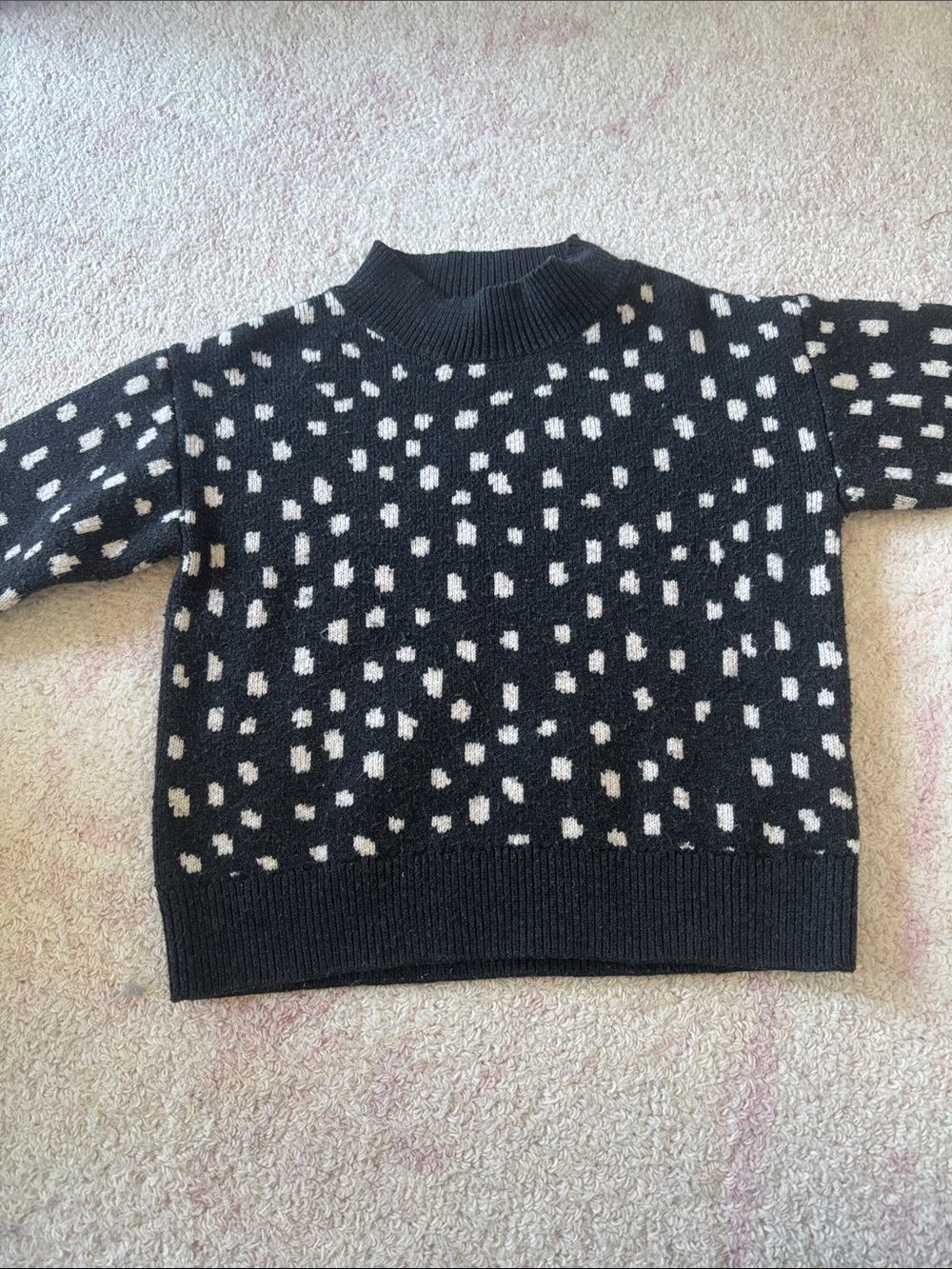 Zara Black Sweater with White Speckle Pattern